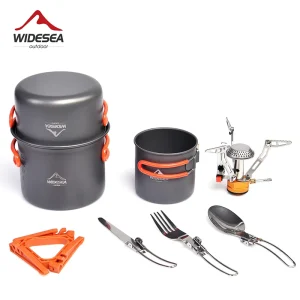 Camping Cookware Set Tableware and Burner Stove