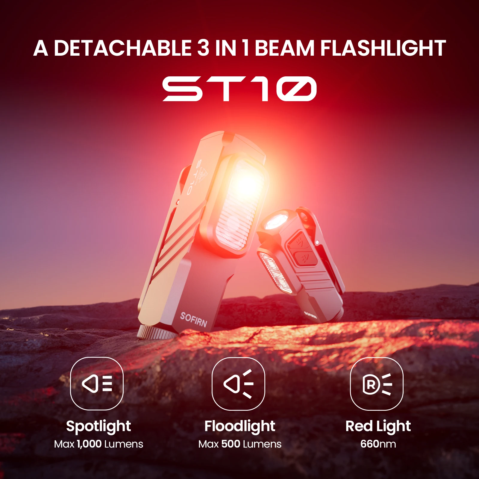 Mini 1000LM 3 in 1 Flashlight - Image 1