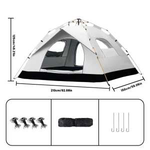 Small Silver Compact Tent - Quick  Setup
