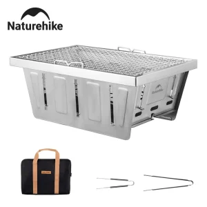 Folding Charcoal Grill with Tongs