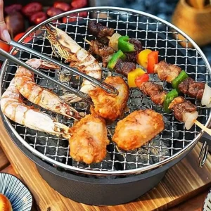 Cast Iron Charcoal Burner Complete BBQ Grill Stove