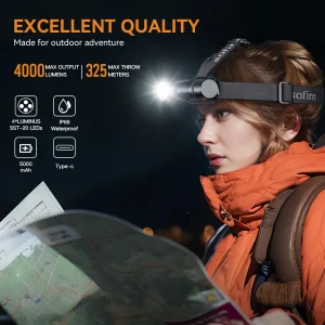 Rechargeable Headlamp, Spotlight Floodlight, Flashlight with Magnet