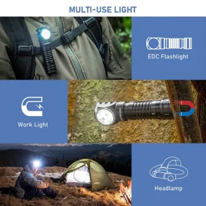 Rechargeable Headlamp, Spotlight Floodlight, Flashlight with Magnet - Thumbnail Image 4