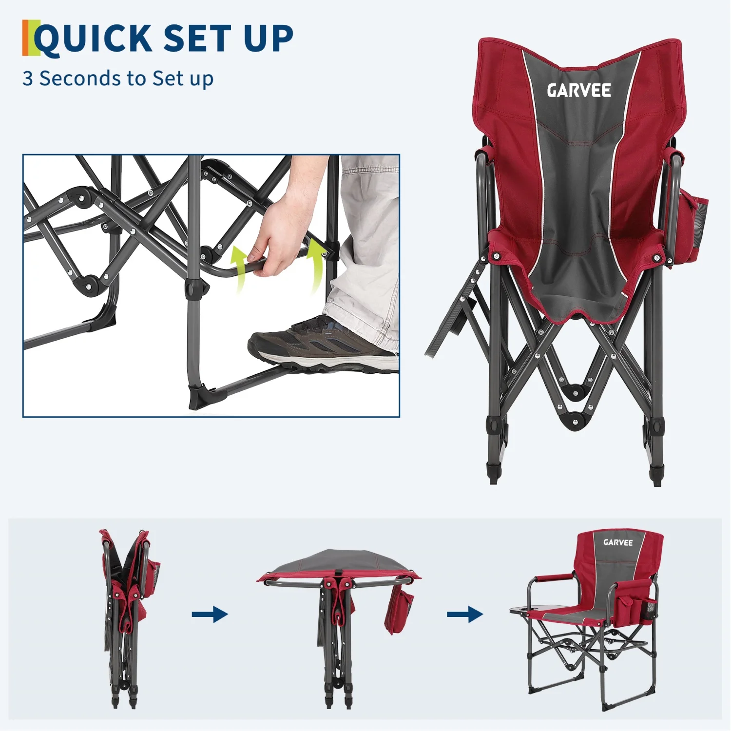 Oversized Heavy Duty Folding Directors Chair - Image 4