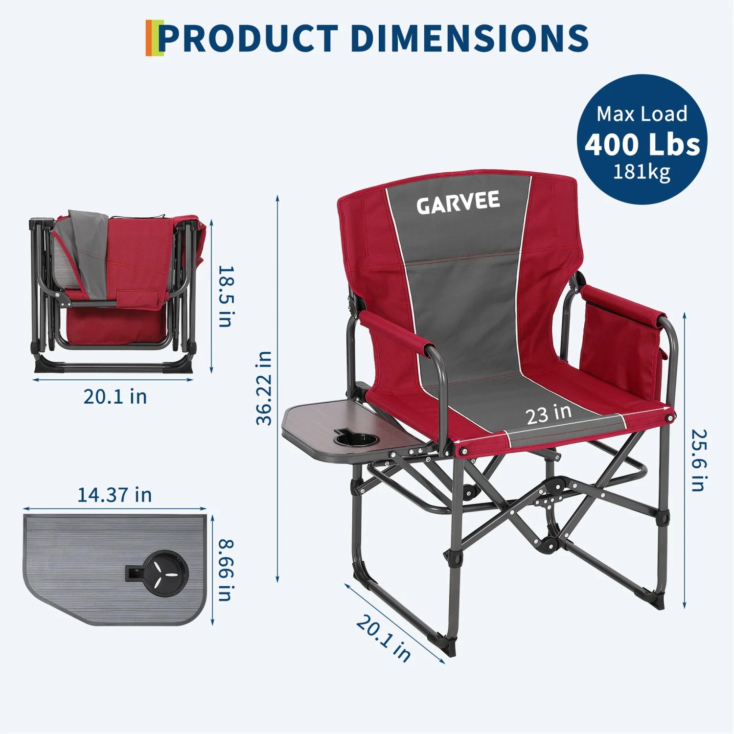 Oversized Heavy Duty Folding Directors Chair - Image 3