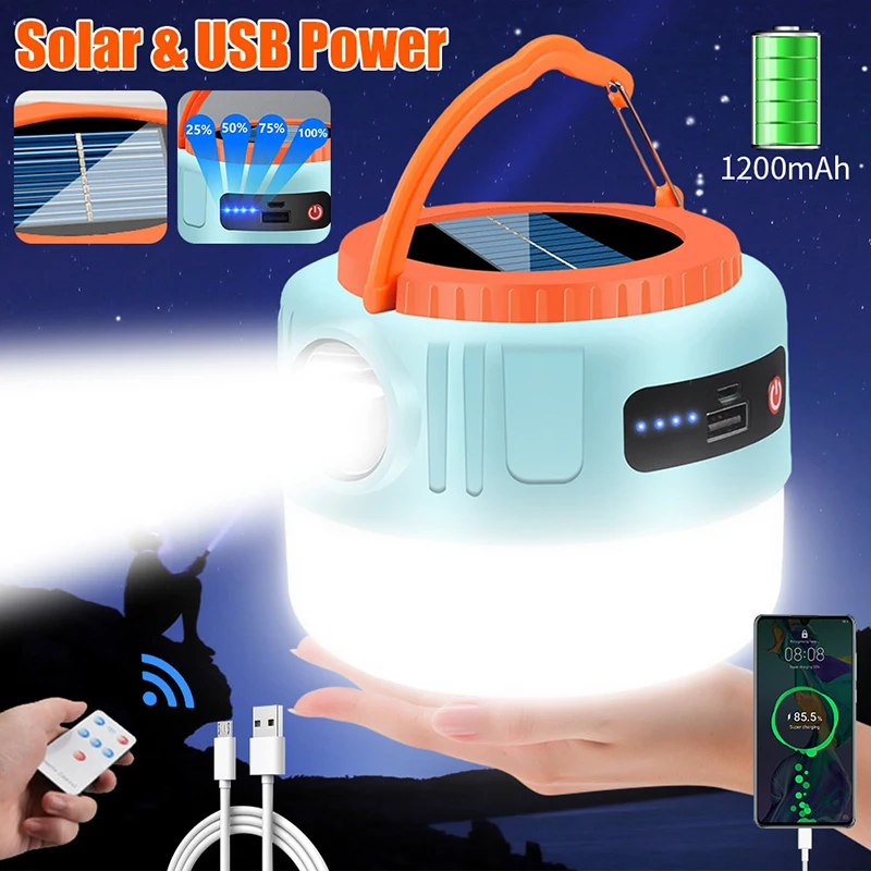 Solar Camping Light, USB chargeable with Remote - Image 2