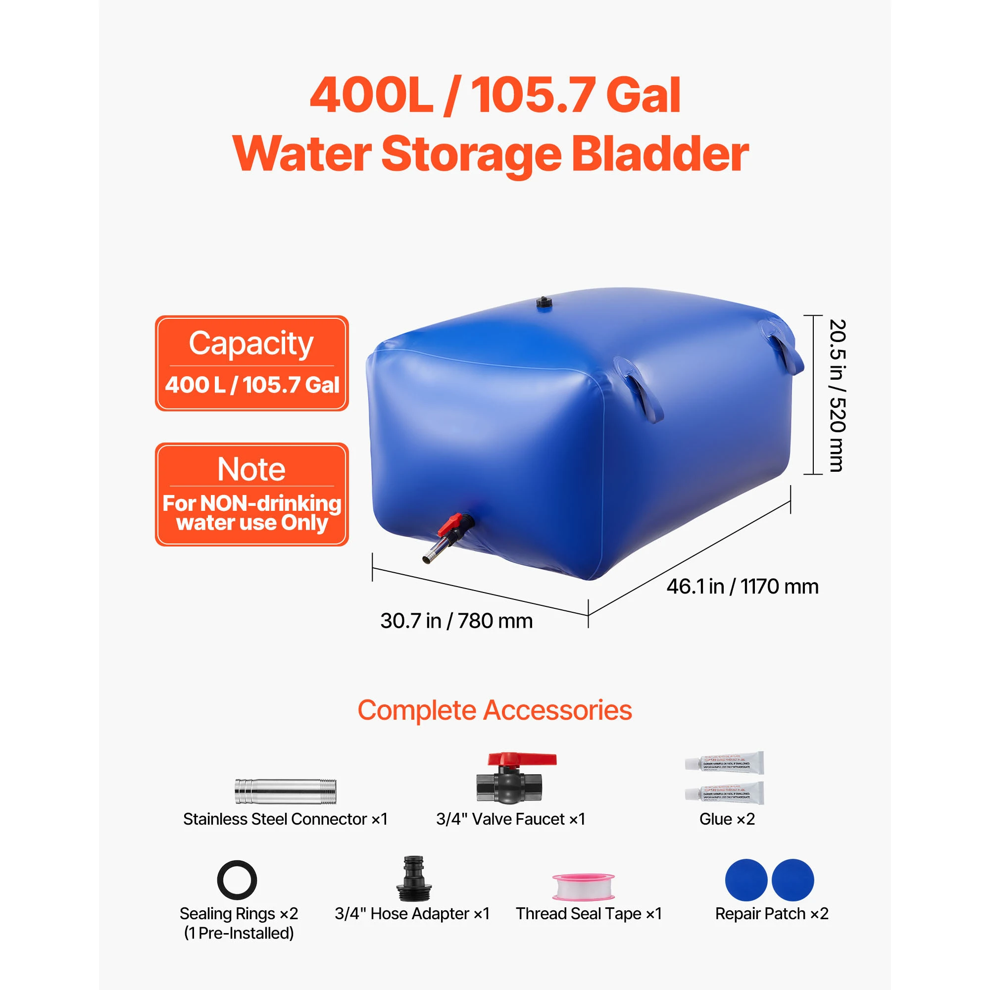 Water Storage Bag Portable & Collapsible - Image 1